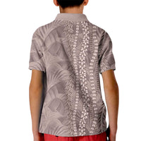 Hawaii Prince Kuhio Kid Polo Shirt Mocha Hawaiian Lau Maia With Leis LT05 - Polynesian Pride