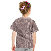 Hawaii Prince Kuhio Kid T Shirt Mocha Hawaiian Lau Maia With Leis LT05 - Polynesian Pride