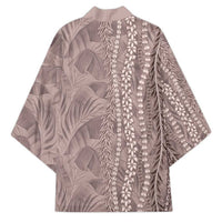 Hawaii Prince Kuhio Kimono Mocha Hawaiian Lau Maia With Leis LT05 - Polynesian Pride