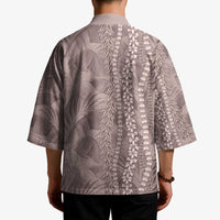 Hawaii Prince Kuhio Kimono Mocha Hawaiian Lau Maia With Leis LT05 - Polynesian Pride