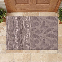 Hawaii Prince Kuhio Rubber Doormat Mocha Hawaiian Lau Maia With Leis LT05 Mocha - Polynesian Pride