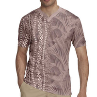Hawaii Prince Kuhio Rugby Jersey Mocha Hawaiian Lau Maia With Leis LT05 - Polynesian Pride