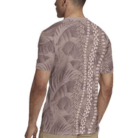 Hawaii Prince Kuhio Rugby Jersey Mocha Hawaiian Lau Maia With Leis LT05 - Polynesian Pride