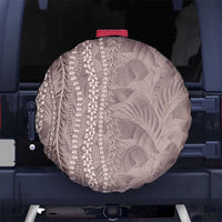 Hawaii Prince Kuhio Spare Tire Cover Mocha Hawaiian Lau Maia With Leis LT05 No hole Mocha - Polynesian Pride
