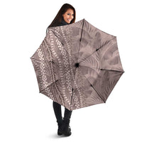 Hawaii Prince Kuhio Umbrella Mocha Hawaiian Lau Maia With Leis LT05 - Polynesian Pride