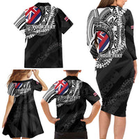Personalised Hawaii Prince Kuhio Family Matching Long Sleeve Bodycon Dress and Hawaiian Shirt Hawaiian Maile Lei