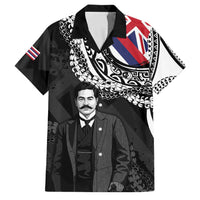 Personalised Hawaii Prince Kuhio Family Matching Off Shoulder Short Dress and Hawaiian Shirt Hawaiian Maile Lei