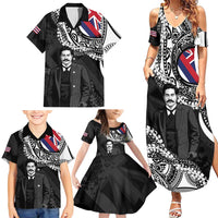 Personalised Hawaii Prince Kuhio Family Matching Summer Maxi Dress and Hawaiian Shirt Hawaiian Maile Lei