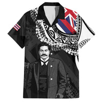 Personalised Hawaii Prince Kuhio Hawaiian Shirt Hawaiian Maile Lei LT05 Black - Polynesian Pride