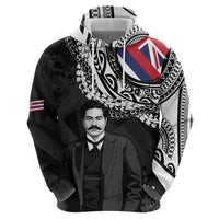 Personalised Hawaii Prince Kuhio Hoodie Hawaiian Maile Lei