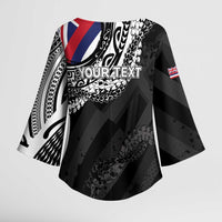 Personalised Hawaii Prince Kuhio Kimono Sleeve Blouse Hawaiian Maile Lei LT05 - Polynesian Pride