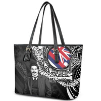 Hawaii Prince Kuhio Leather Tote Bag Hawaiian Maile Lei LT05 - Polynesian Pride