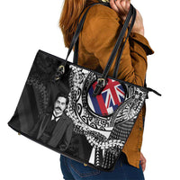 Hawaii Prince Kuhio Leather Tote Bag Hawaiian Maile Lei LT05 - Polynesian Pride