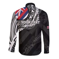 Personalised Hawaii Prince Kuhio Long Sleeve Button Shirt Hawaiian Maile Lei LT05 - Polynesian Pride