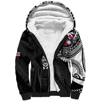 Personalised Hawaii Prince Kuhio Sherpa Hoodie Hawaiian Maile Lei LT05 Unisex Black - Polynesian Pride