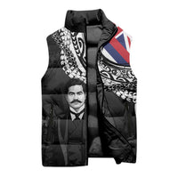 Personalised Hawaii Prince Kuhio Sleeveless Puffer Jacket Hawaiian Maile Lei LT05 - Polynesian Pride