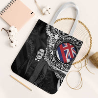 Hawaii Prince Kuhio Tote Bag Hawaiian Maile Lei LT05 White Strap One Size Black - Polynesian Pride