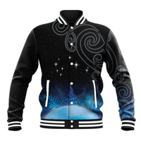 New Zealand Matariki Baseball Jacket Pleiades Star Cluster Blue Galaxy LT05 Unisex Blue - Polynesian Pride