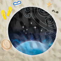 New Zealand Matariki Beach Blanket Pleiades Star Cluster Blue Galaxy LT05 One Size 150cm Blue - Polynesian Pride