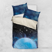 New Zealand Matariki Bedding Set Pleiades Star Cluster Blue Galaxy LT05 US Twin 172cm x 218cm Blue - Polynesian Pride
