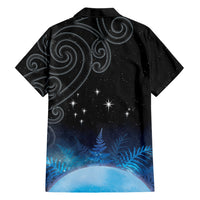 New Zealand Matariki Family Matching Off The Shoulder Long Sleeve Dress and Hawaiian Shirt Pleiades Star Cluster Blue Galaxy