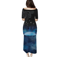 New Zealand Matariki Family Matching Puletasi and Hawaiian Shirt Pleiades Star Cluster Blue Galaxy