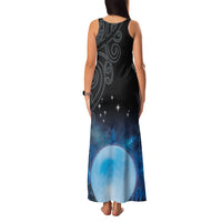 New Zealand Matariki Family Matching Tank Maxi Dress and Hawaiian Shirt Pleiades Star Cluster Blue Galaxy