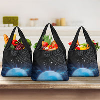 New Zealand Matariki Grocery Bag Pleiades Star Cluster Blue Galaxy LT05 3-pack One Size Blue - Polynesian Pride