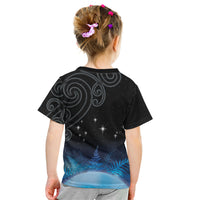New Zealand Matariki Kid T Shirt Pleiades Star Cluster Blue Galaxy LT05 - Polynesian Pride