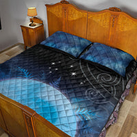 New Zealand Matariki Quilt Bed Set Pleiades Star Cluster Blue Galaxy LT05 - Polynesian Pride