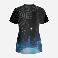 New Zealand Matariki Scrub Top Pleiades Star Cluster Blue Galaxy LT05 - Polynesian Pride