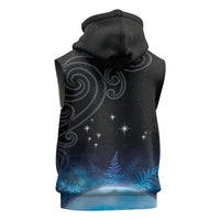 New Zealand Matariki Sleeveless Hoodie Pleiades Star Cluster Blue Galaxy LT05 - Polynesian Pride