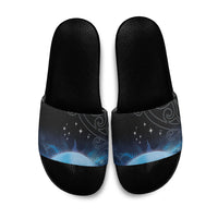 New Zealand Matariki Slide Sandals Pleiades Star Cluster Blue Galaxy LT05 Blue - Polynesian Pride