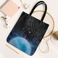 New Zealand Matariki Tote Bag Pleiades Star Cluster Blue Galaxy LT05 Black Strap One Size Blue - Polynesian Pride