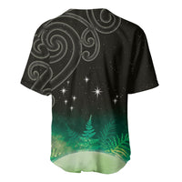 New Zealand Matariki Baseball Jersey Pleiades Star Cluster Green Galaxy LT05 - Polynesian Pride