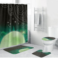 New Zealand Matariki Bathroom Set Pleiades Star Cluster Green Galaxy LT05 Bathroom Set (4 pcs) Green - Polynesian Pride