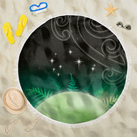 New Zealand Matariki Beach Blanket Pleiades Star Cluster Green Galaxy LT05 One Size 150cm Green - Polynesian Pride