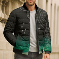 New Zealand Matariki Bomber Puffer Jacket Pleiades Star Cluster Green Galaxy LT05 - Polynesian Pride