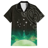 New Zealand Matariki Family Matching Summer Maxi Dress and Hawaiian Shirt Pleiades Star Cluster Green Galaxy