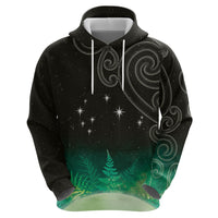 New Zealand Matariki Hoodie Pleiades Star Cluster Green Galaxy LT05 - Polynesian Pride