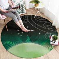 New Zealand Matariki Round Carpet Pleiades Star Cluster Green Galaxy LT05 - Polynesian Pride