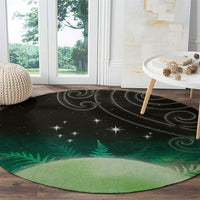 New Zealand Matariki Round Carpet Pleiades Star Cluster Green Galaxy LT05 - Polynesian Pride