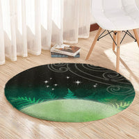 New Zealand Matariki Round Carpet Pleiades Star Cluster Green Galaxy LT05 - Polynesian Pride