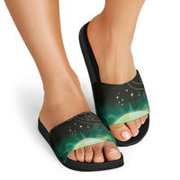 New Zealand Matariki Slide Sandals Pleiades Star Cluster Green Galaxy LT05 - Polynesian Pride