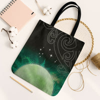 New Zealand Matariki Tote Bag Pleiades Star Cluster Green Galaxy LT05 Black Strap One Size Green - Polynesian Pride