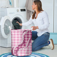 Pink Hawaii Palaka Laundry Basket Hawaiian Honohono Lei LT05 - Polynesian Pride