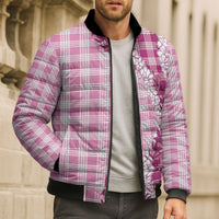 Pink Hawaii Palaka Bomber Puffer Jacket Hawaiian Honohono Lei LT05 - Polynesian Pride