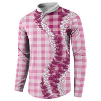 Pink Hawaii Palaka Button Sweatshirt Hawaiian Honohono Lei LT05 - Polynesian Pride