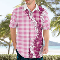 Pink Hawaii Palaka Hawaiian Shirt Hawaiian Honohono Lei LT05 - Polynesian Pride