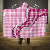 Pink Hawaii Palaka Hooded Blanket Hawaiian Honohono Lei LT05 - Polynesian Pride